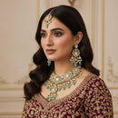 Sai Fashion Designer Pota Stone Pearl And Beads Necklace Set