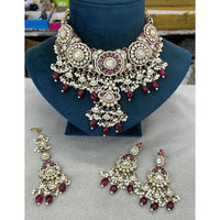 Sai Fashion Designer Pota Stone Pearl And Beads Necklace Set