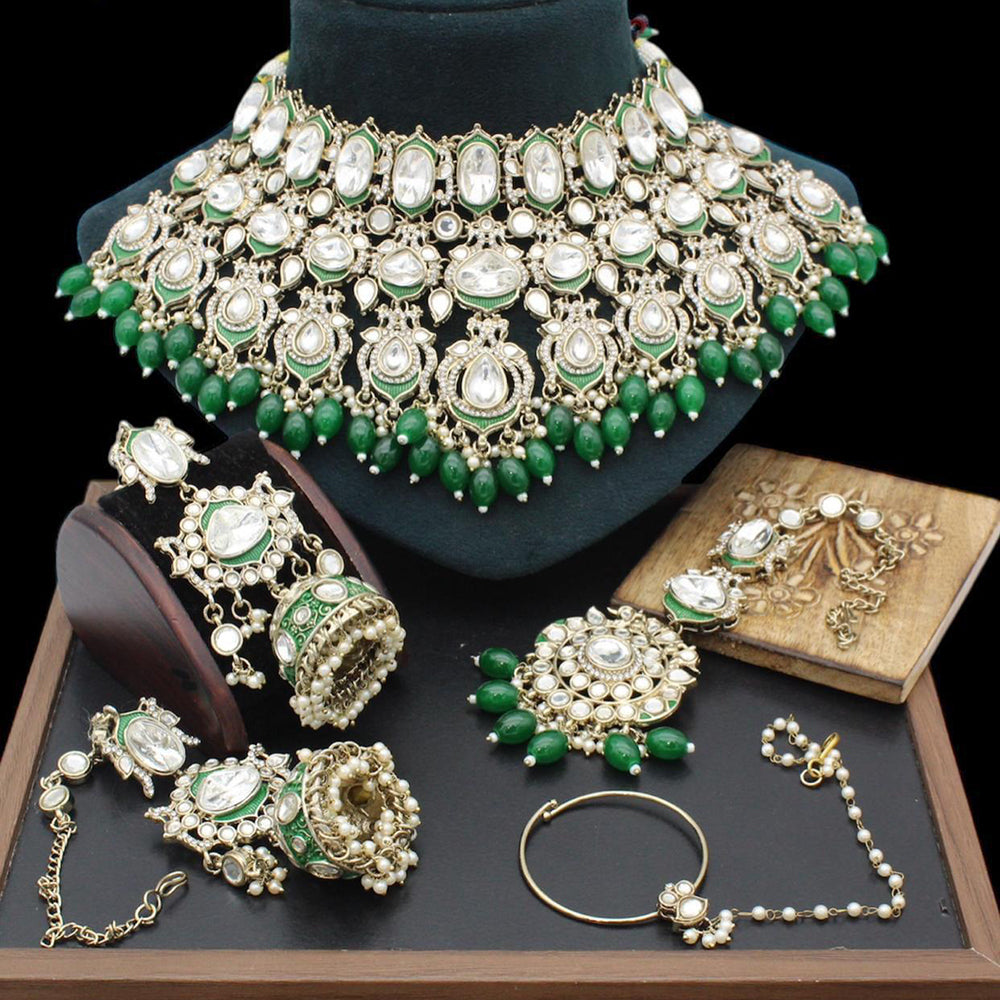 Sai Fashion Designer Kundan And Beads Semi-Bridal Necklace Set