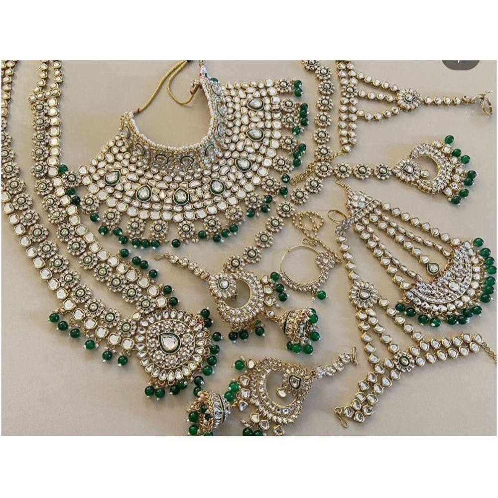Sai Fashion Stylish Kundan Pearl And Beads Bridal Jewellery Set