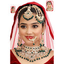 Sai Fashion Rajwadi Kundan Stone And Beads  Semi Bridal Necklace Set 