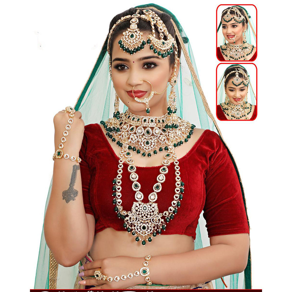 Sai Fashion Designer Kundan Stone And Beads Bridal Set