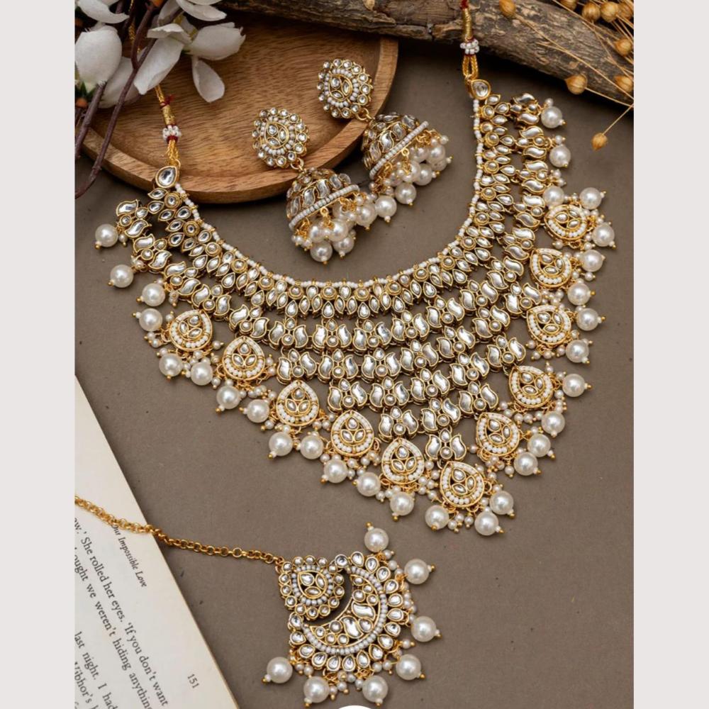 Sai Fashion Designer Kundan Stone And Beads Necklace Set