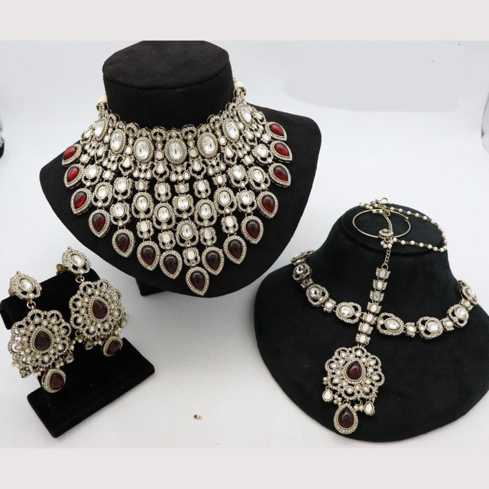 Sai Fashion Designer Kundan And Beads Semi-Bridal Necklace Set