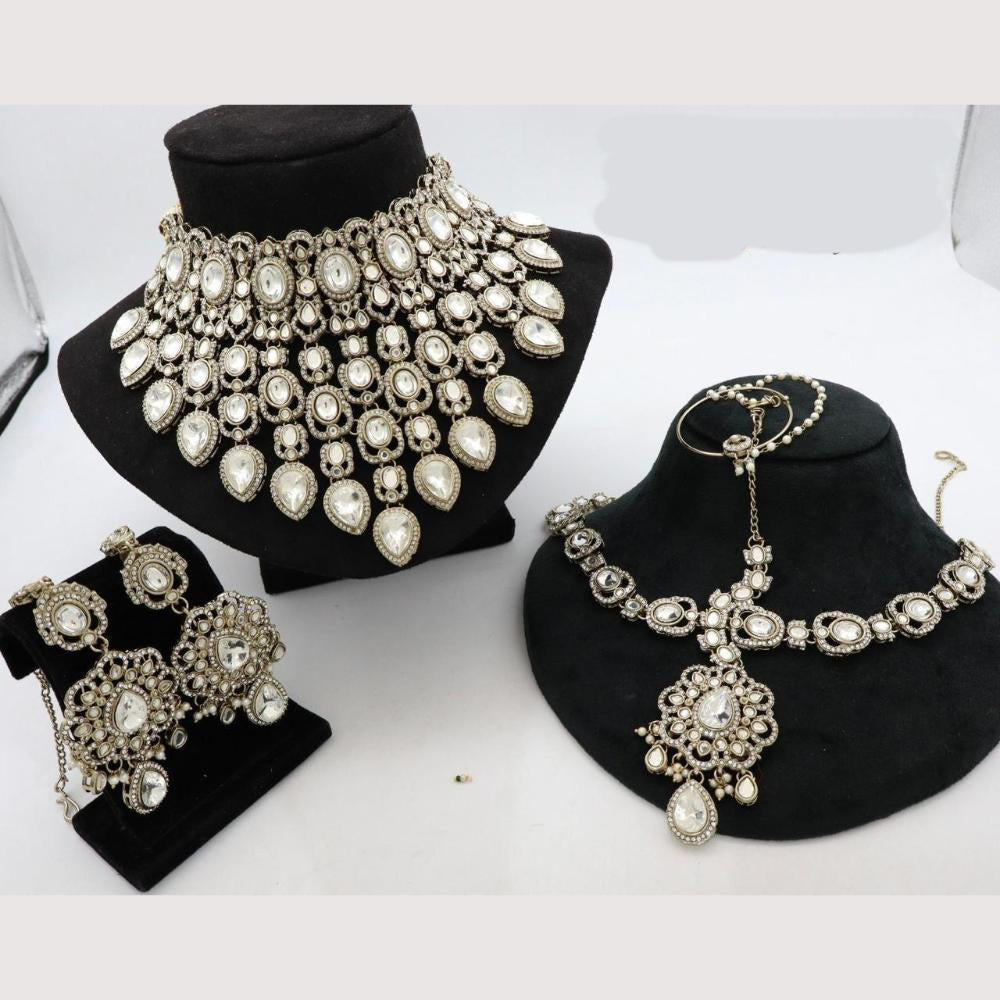 Sai Fashion Designer Kundan And Beads Semi-Bridal Necklace Set