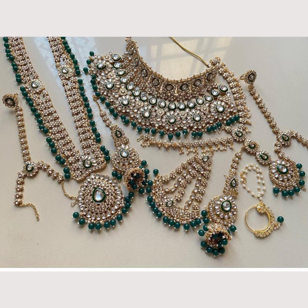 Sai Fashion Regal Kundan Stone And Beads Bridal Set