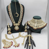 Sai Fashion Regal Kundan Stone And Beads Bridal Jewellery Set