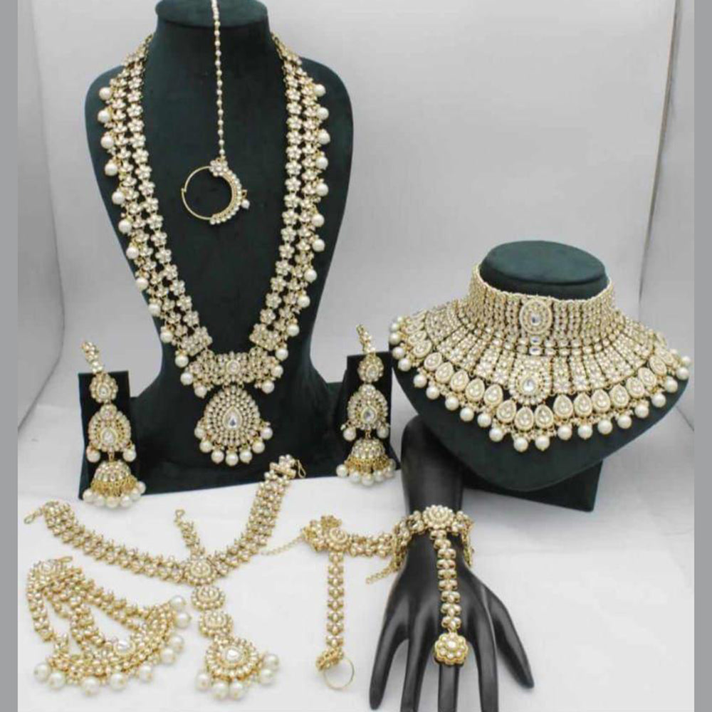 Sai Fashion Regal Kundan Stone And Beads Bridal Jewellery Set