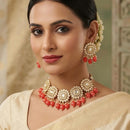 Sai Fashion Elegant Kundan Stone And Beads Choker Necklace Set