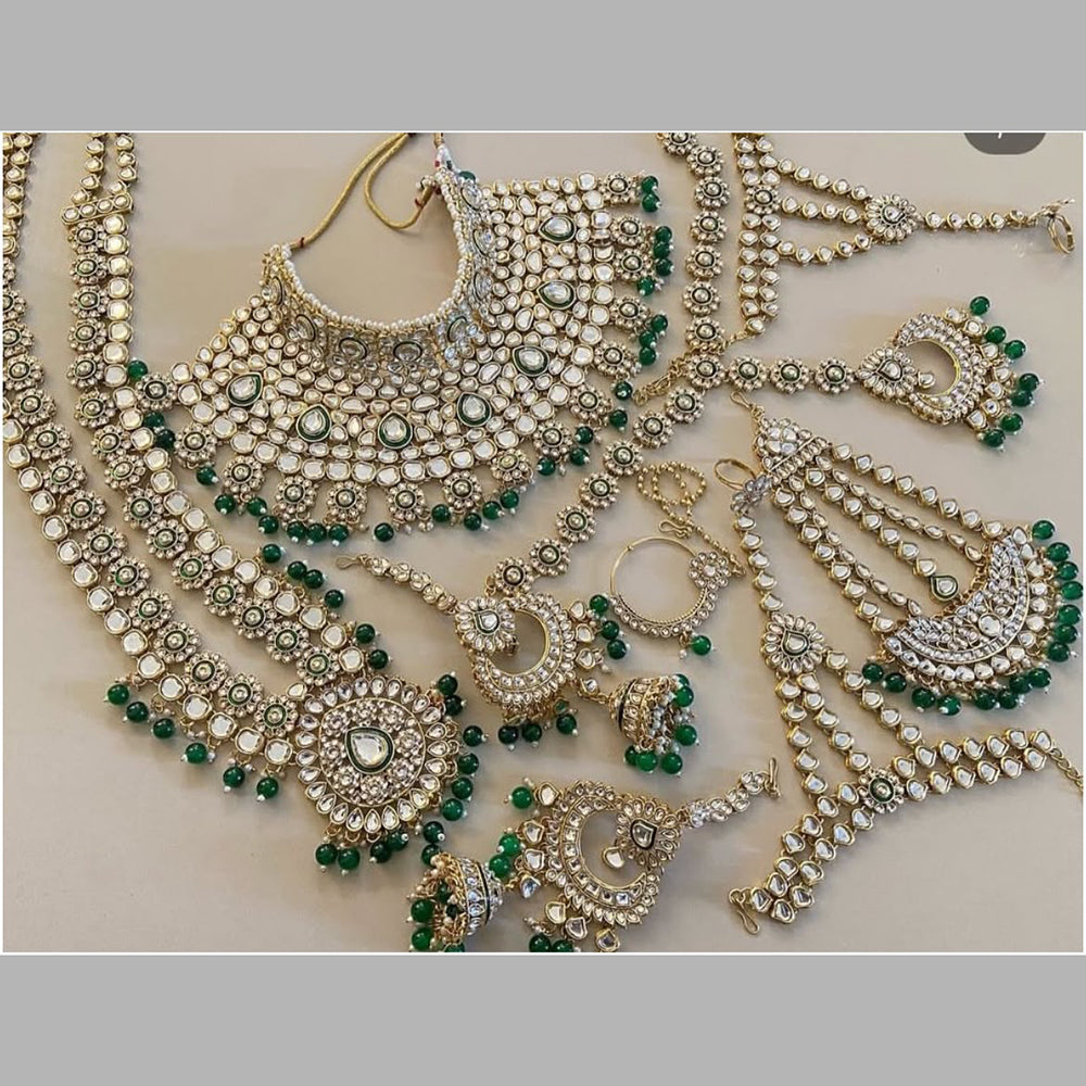 Sai Fashion Designer Kundan Stone And Beads Bridal Set