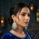 Sai Fashion Premium Kundan Stone And Beads Dangler Earrings