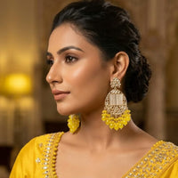 Sai Fashion Premium Kundan Stone And Beads Dangler Earrings