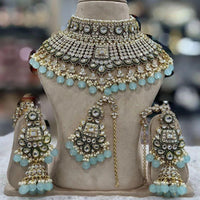 Sai Fashion Elegant Kundan Stone And Beads Choker Necklace Set