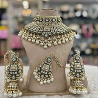 Sai Fashion Elegant Kundan Stone And Beads Choker Necklace Set