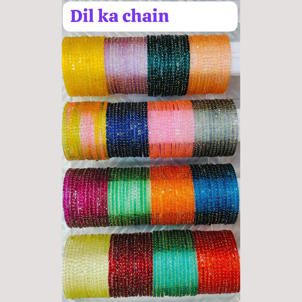 Chitra Bangles Multi Color Glass Bangle (12 Piece In One Box)