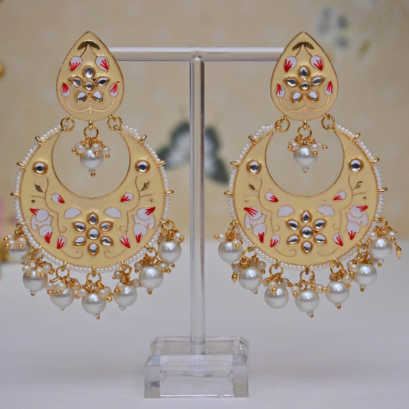 Vaamika Gold Plated Meenakari Dangler Earrings