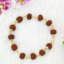 Mahavir Gold Plated Rudraksh Religious Bracelet