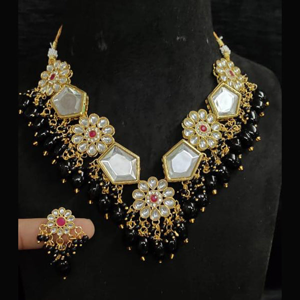 Shagna Gold Plated Kundan And Pearl  Necklace Set