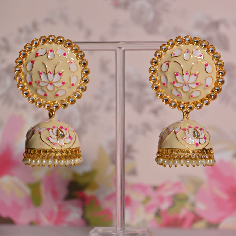 Shagna Gold Plated Meenakari Jhumki Earrings