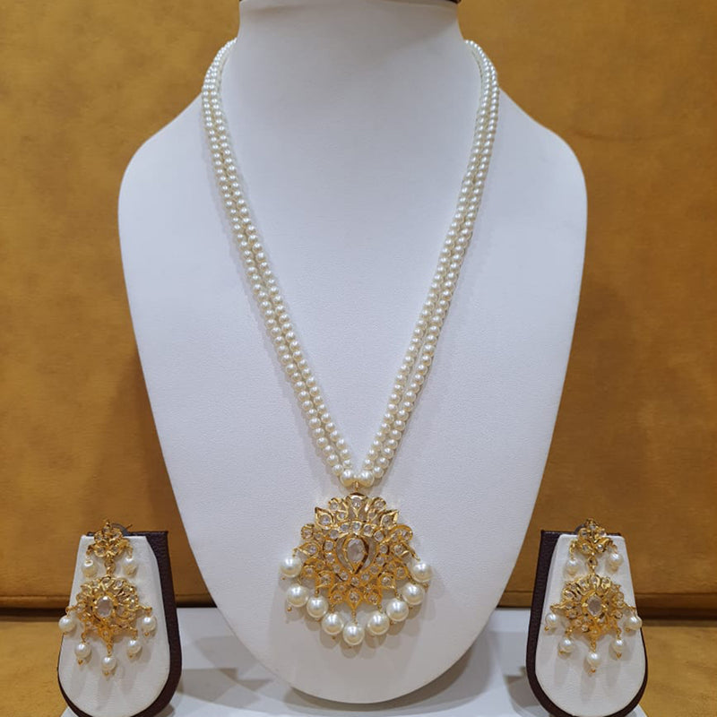 Shagna Gold Plated Pearls Necklace Set