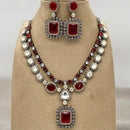 Shagna 2 Tone Plated Crystal Stone Necklace Set