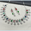 Shagna Silver Plated AD Necklace Set