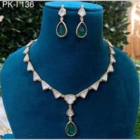 Shagna Gold Plated Polki Kundan Stone Necklace Set