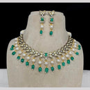 Shagna Gold Plated Polki Kundan Stone And Beads Necklace Set