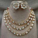 Shagna Gold Plated Polki Kundan Stone Necklace Set