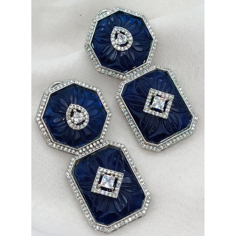 Shagna Designer American Diamond Hanging Earrings