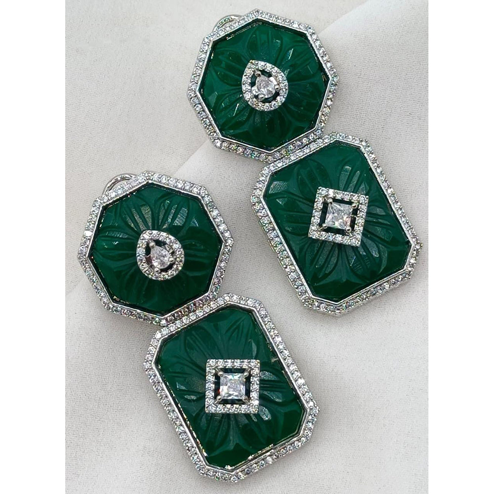 Shagna Designer American Diamond Hanging Earrings