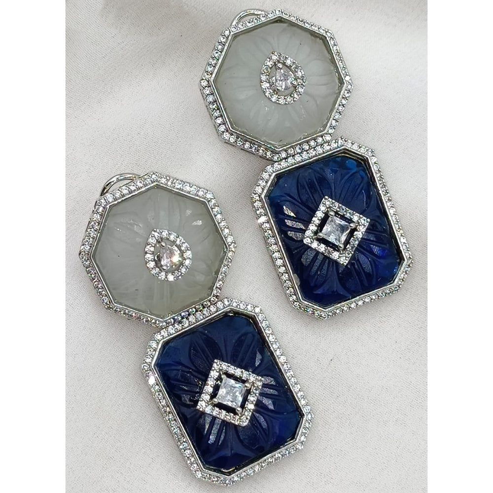 Shagna Designer American Diamond Hanging Earrings