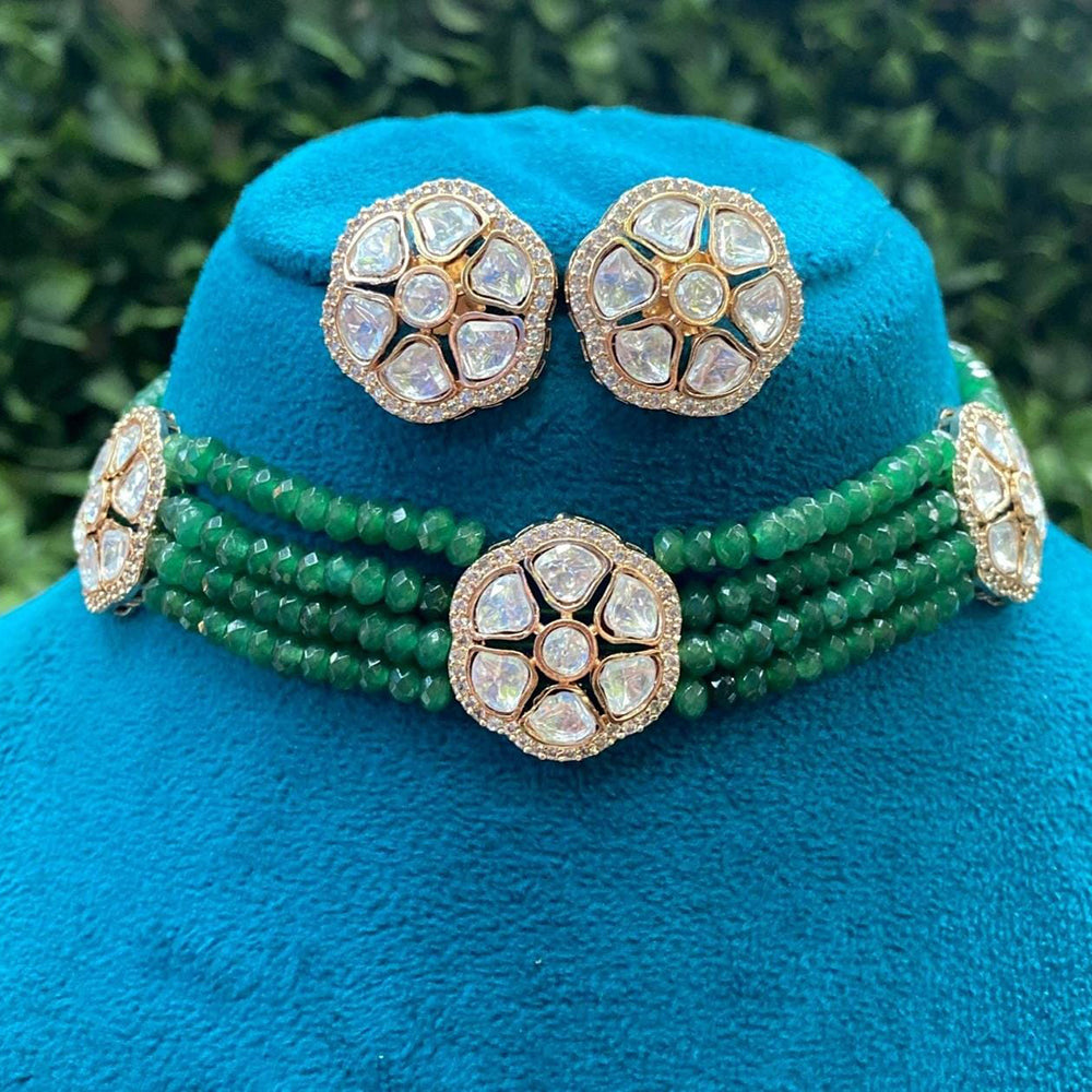Shagna Heritage Polki Kundan Stone And Pearl Choker Necklace Set
