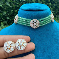 Shagna Heritage Polki Kundan Stone And Pearl Choker Necklace Set