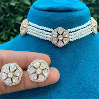 Shagna Heritage Polki Kundan Stone And Pearl Choker Necklace Set