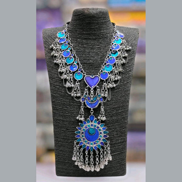 Darshana Jewels Oxidised Plated Meenakari Necklace Set