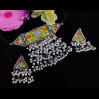 Blythediva Silver Plated Meenakari Necklace Set