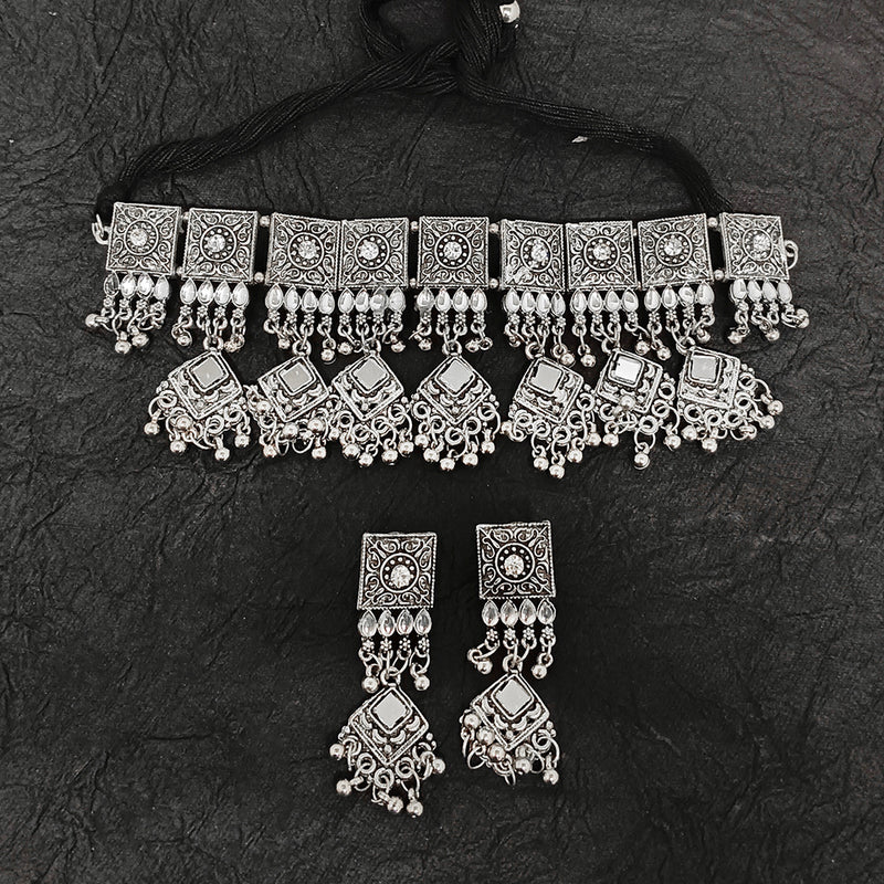 Bhavi Jewels Oxidised Plated Necklace Set