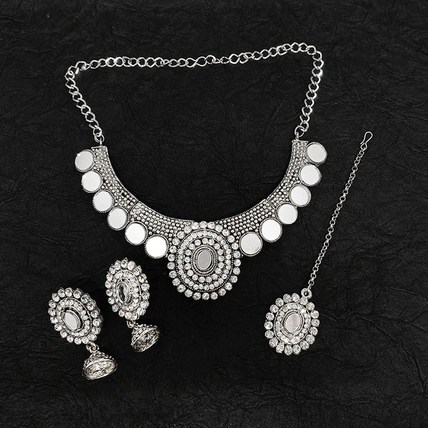 Bhavi Jewels Oxidised Plated Necklace Set