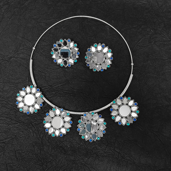 Bhavi Jewels Oxidised Plated Necklace Set