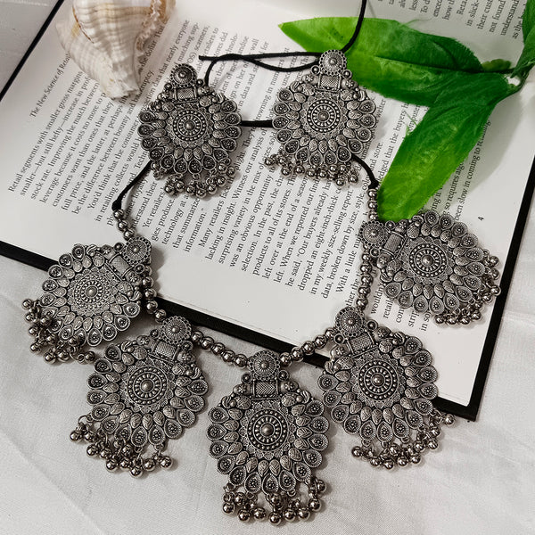 Bhavi Jewels Oxidised Plated Necklace Set