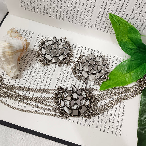 Bhavi Jewels Oxidised Plated Choker Necklace Set