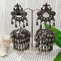 Bhavi Jewels Oxidised Plated Jhumki Earrings