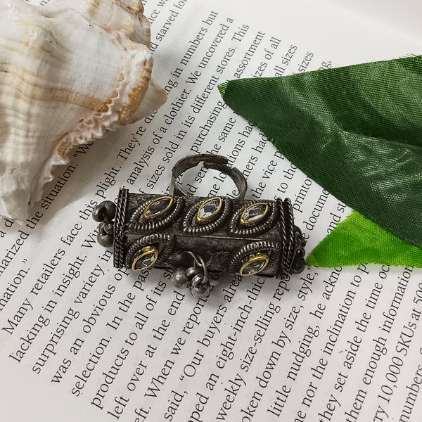 Bhavi Jewels Oxidised Plated Ring