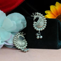 Blythediva Oxidised Plated Pearl Dangler Earrings
