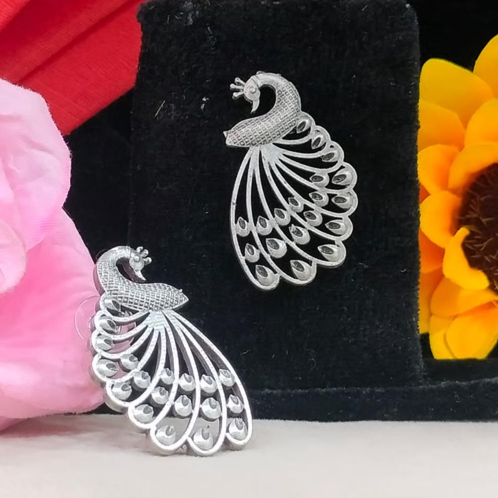 Blythediva Oxidised Plated Pearl Dangler Earrings
