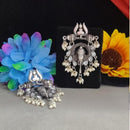 Blythediva Oxidised Plated Kundan Stone And Pearl Dangler Earrings