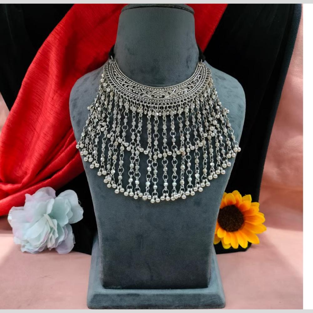 Blythediva Traditional Oxidised Plated Necklace Set