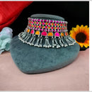 Blythediva Traditional Oxidised Plated Necklace Set