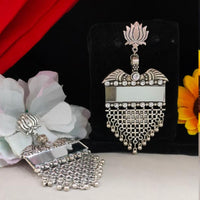Blythediva Oxidised Plated Mirror Dangler Earrings